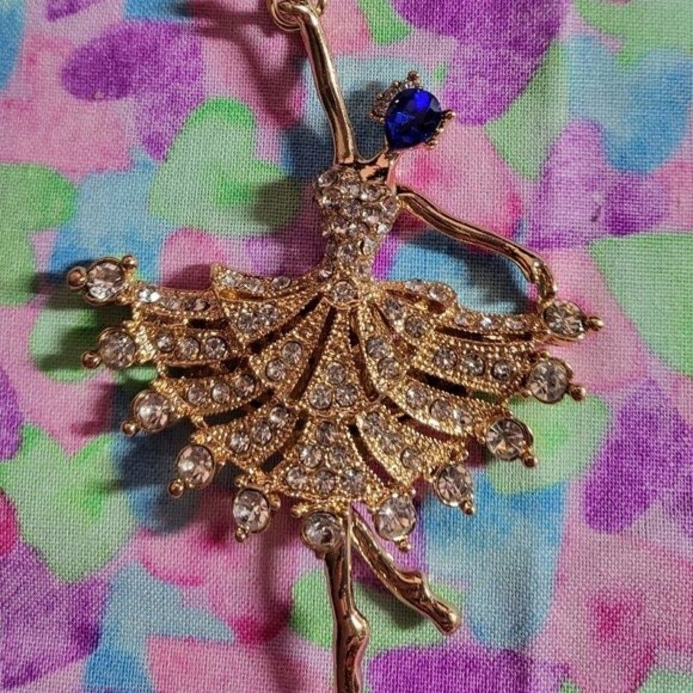Austrian Crystal Dancing Diva keychain/purse charm Goldtone